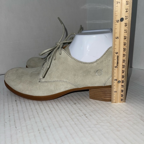 Born Women's Shoes Size 11 Gray Leather Upper Lace Up Slip On Block Heel - Picture 10 of 12